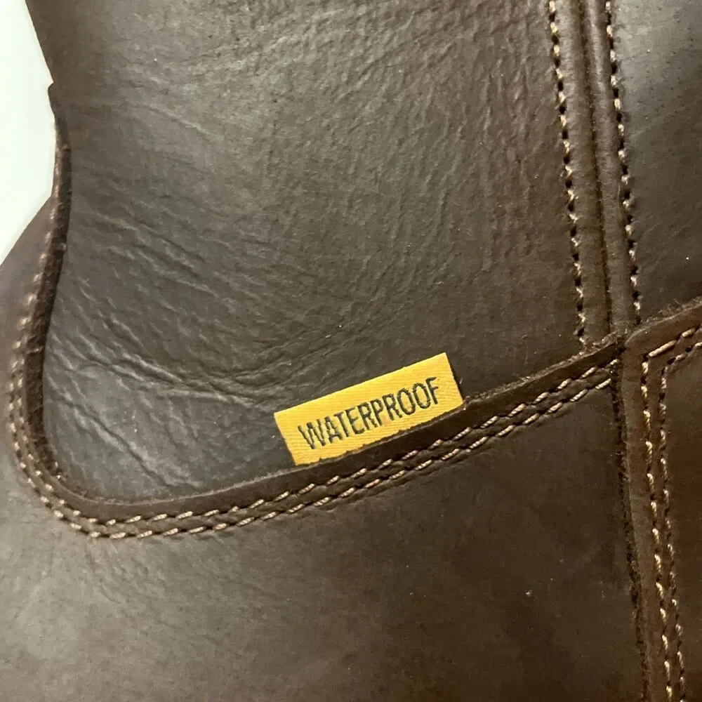 Herman Survivors Men's Brown Waterproof Leather Pull-On Work Boots Size 12 NEW